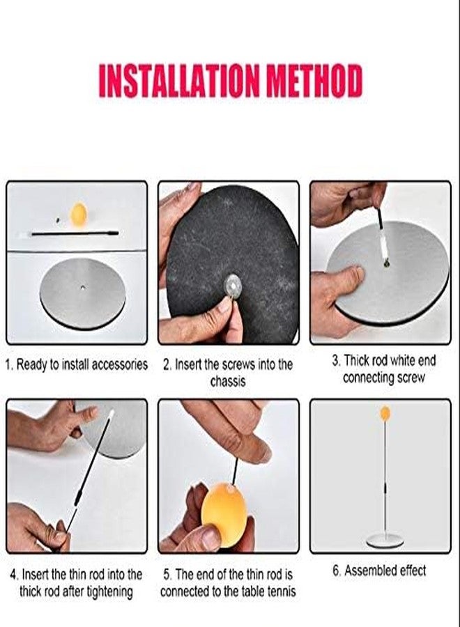 Pluspicks Table Tennis Trainer Toys for Kids & Adults | Rebound Rackets and Balls Base Training Practice Set | Outdoor Indoor Games for Boys & Girls - Image 3