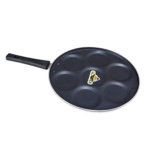 Anjali PTFE Coated Aluminium and Bakelite Mini Uttapam tawa, (7 Cavity, Black) - Image 3