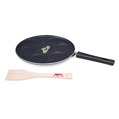 Anjali PTFE Coated Aluminium and Bakelite Mini Uttapam tawa, (7 Cavity, Black) - Image 2