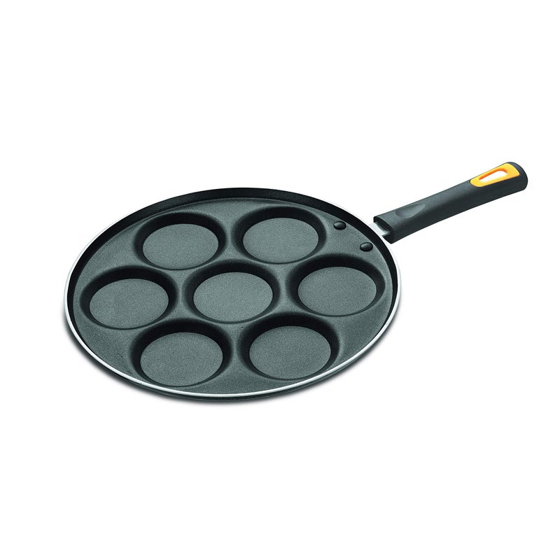 Anjali PTFE Coated Aluminium and Bakelite Mini Uttapam tawa, (7 Cavity, Black) - Image 5