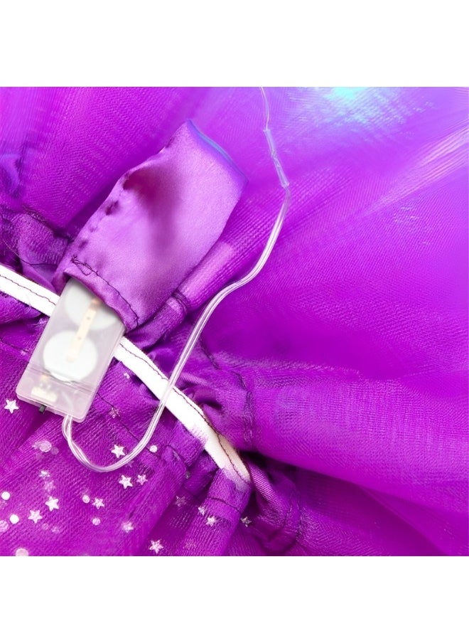 REOCLE Girls Tutu Light Skirt with LED Lights Princess Layered Star Sequin Dress for Perfoming Dance Made of High-quality Mesh Suitable for Little Girls Aged 2-8 Years Old  - Image 3