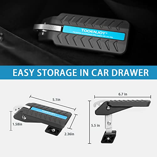 TOOENJOY 5 Angles Universal Car Door Step Door Latch Hook, Foldable Stand Pedal Step Up Easy Access Car Roof, Alloy Steel & Rubber Hold up to 400LBS - Image 5