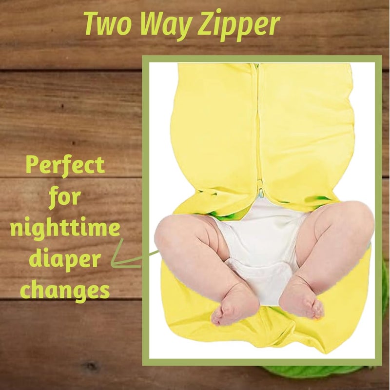 MammaChamp Zipper POD Swaddle Sleeping Sack Blankets Wrap Bag New Born Baby for 03 Months Pack of 2 Aeroplane Design Yellow - Image 5