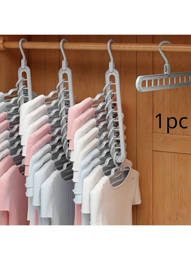 Gray Foldable 9 Hole Plastic Clothes Drying Rack Space Saving Organizer For Home Dorm - Image 3