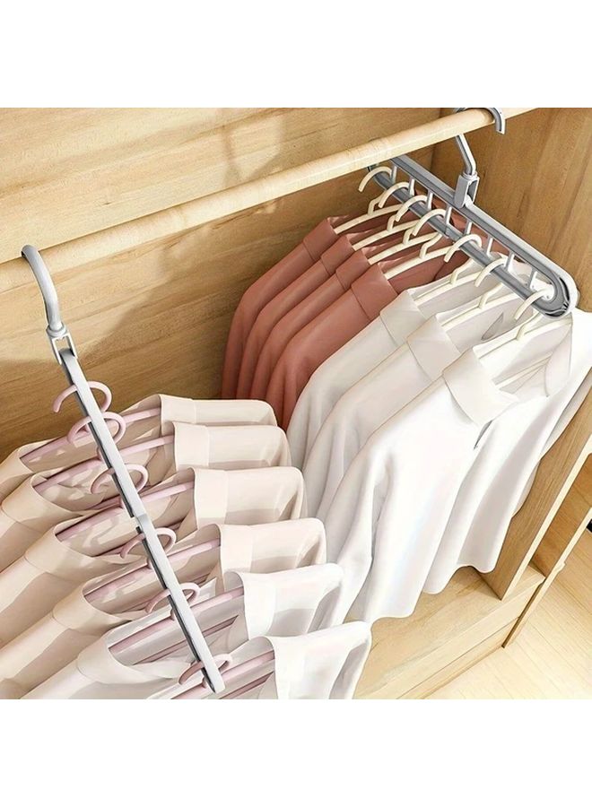 Gray Foldable 9 Hole Plastic Clothes Drying Rack Space Saving Organizer For Home Dorm - Image 5