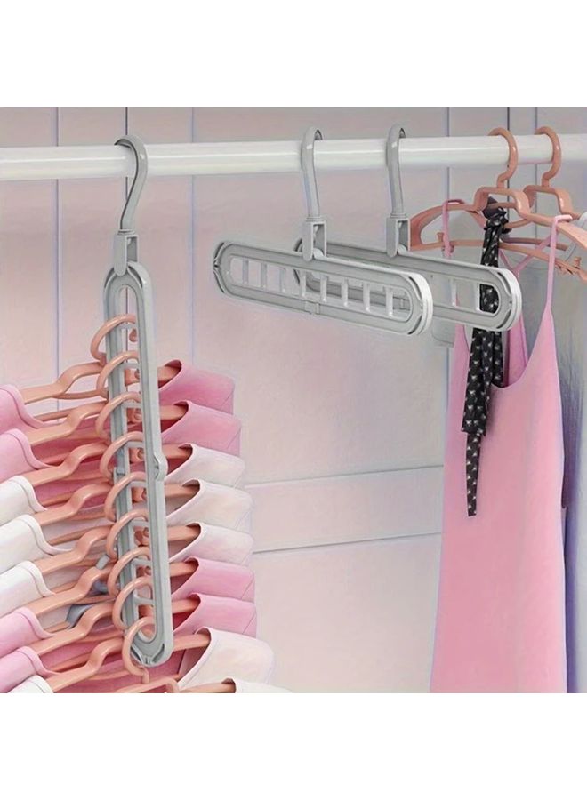 Gray Foldable 9 Hole Plastic Clothes Drying Rack Space Saving Organizer For Home Dorm - Image 2