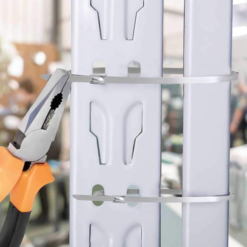 MADHYA Metal Cable Zip Ties Heavy Duty 7.8 Inch, Premium Stainless Steel Multi-purpose Self-locking Cable Ties Suitable in machinery, vehicles, farms, pipes, roofs,cables, Outdoor binding, 75 Pcs - Image 2