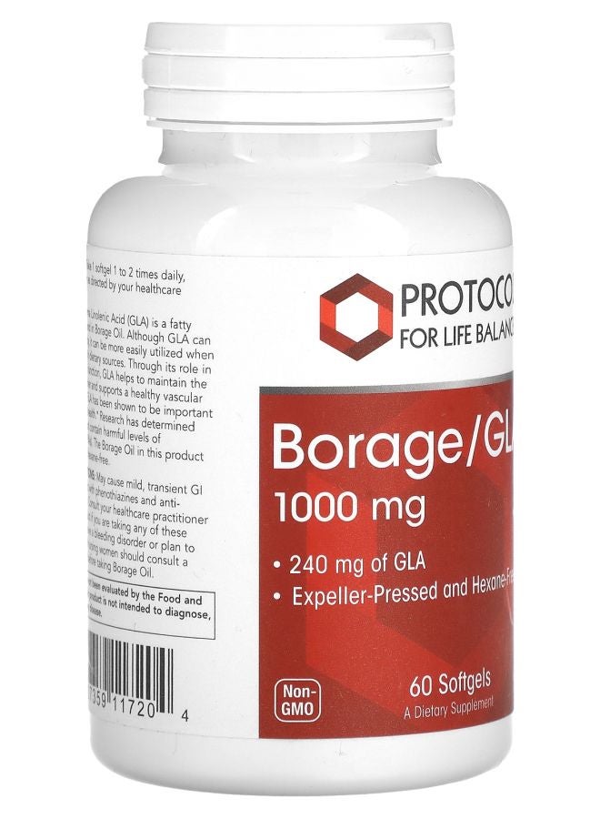 Protocol For Life Balance Borage/GLA 60 Softgels - Image 2