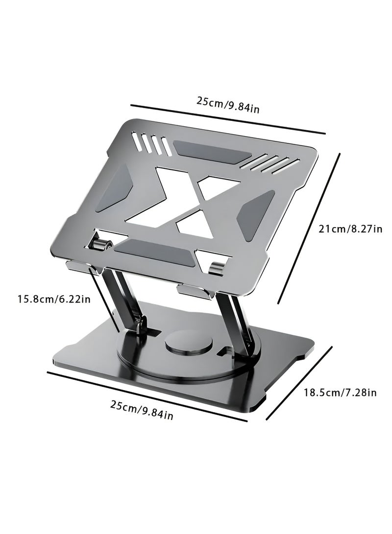 باس تيك حامل تبريد كمبيوتر محمول قابل للتعديل مع مروحة، يدور 360 درجة، حامل قابل للطي مريح، متوافق مع ماك بوك برو، جميع أجهزة الكمبيوتر المحمولة من 10 إلى 17 بوصة - Image 2