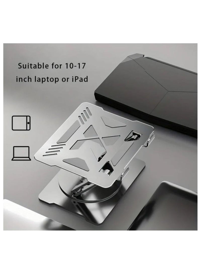 باس تيك حامل تبريد كمبيوتر محمول قابل للتعديل مع مروحة، يدور 360 درجة، حامل قابل للطي مريح، متوافق مع ماك بوك برو، جميع أجهزة الكمبيوتر المحمولة من 10 إلى 17 بوصة - Image 4