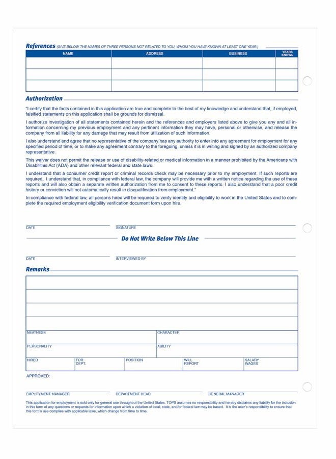 ADAMS Applications for Employment, 8.5 x 11 Inch, 3-Hole Punched, 50-Sheets/Pack, 2-Pack, White (9661) - Image 3
