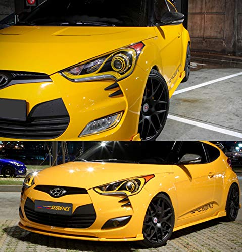 SEQUENCE Front Head Lamp Devil's Claw Point Molding 4-pc Set For Hyundai Veloster 2012 2013 2014 2015 2016 2017 - Image 4