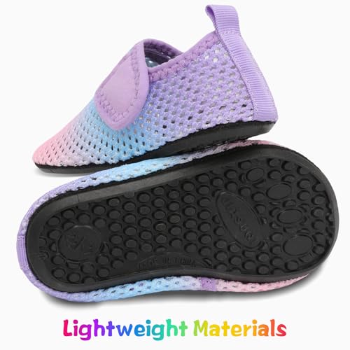 JIASUQI Babys Water Shoes for Girls and Boys Water Shoes for Outdoor Swimming River Pink Blue 6-12 Months - Image 3