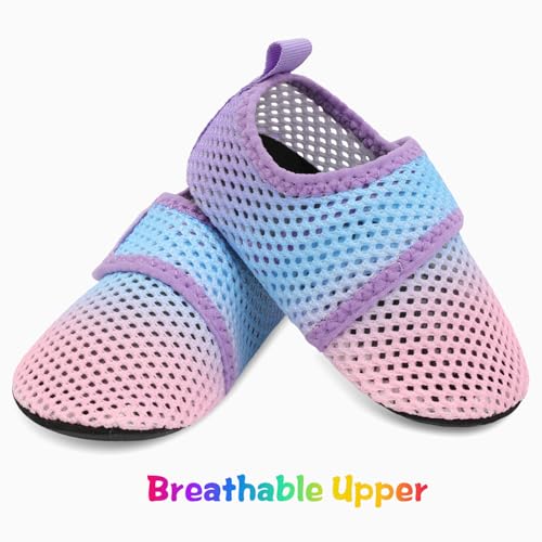 JIASUQI Babys Water Shoes for Girls and Boys Water Shoes for Outdoor Swimming River Pink Blue 6-12 Months - Image 2