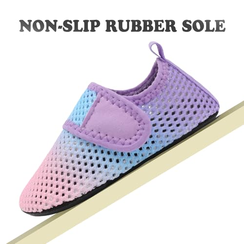 JIASUQI Babys Water Shoes for Girls and Boys Water Shoes for Outdoor Swimming River Pink Blue 6-12 Months - Image 5