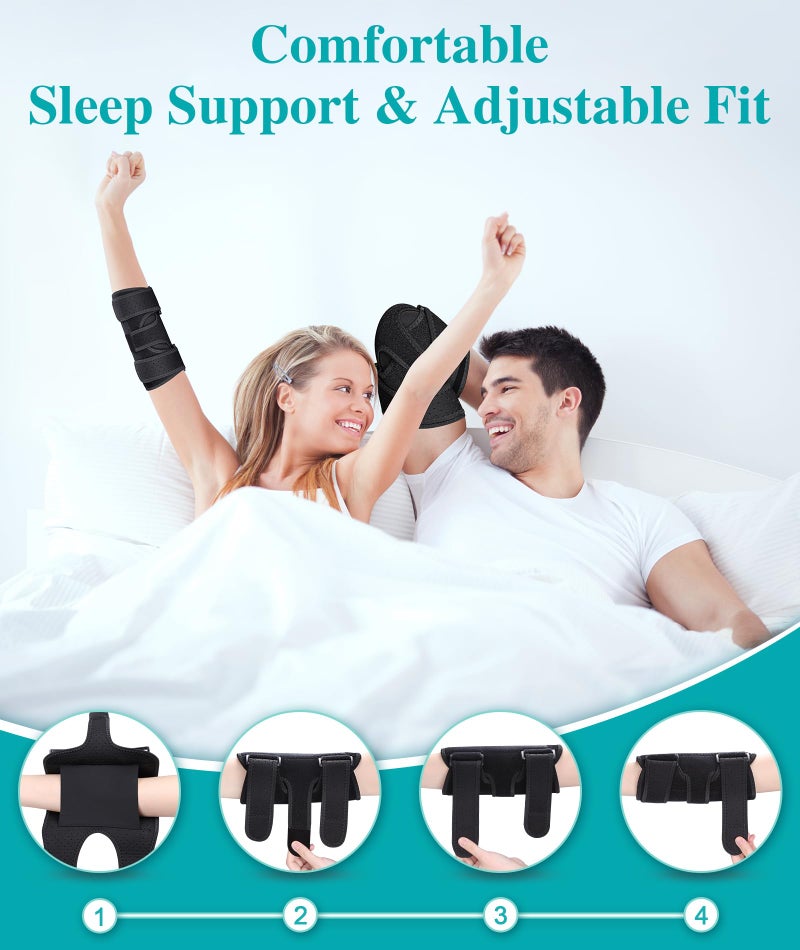 Oyakin Elbow Brace for Cubital Tunnel, Ulnar Nerve Entrapment brace, Adjustable Elbow Splint for Sleeping, Tennis Elbow, Tendonitis, Comfortable Stabilizer Support for Men and Women - Image 5