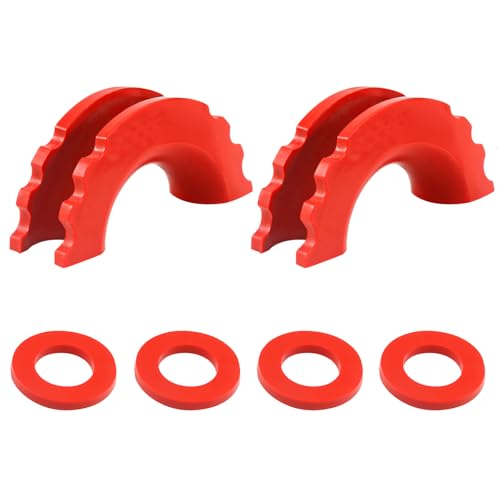 Ongfuwu 2PCS D Ring Shackle Isolators Washers Kit PVC Shackle Isolators with 4 Washers Vehicle DRing Shackles Protector Covers Fits Standard 34 Shackles and Prevents Rattling Red - Image 1