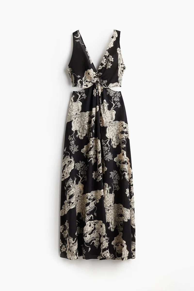 H&M Twist-detail patterned dress