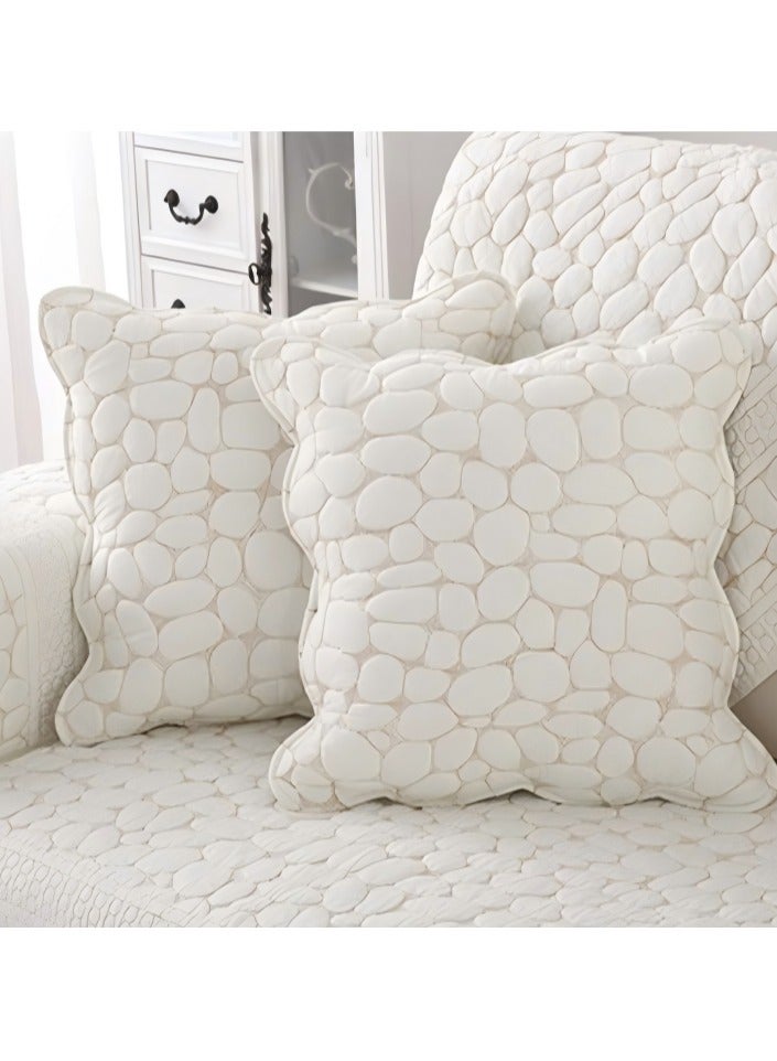 Backrest Covers, Armrest Backrest Cover, Pebble Pattern Washed Cushion Covers Non-Slip Sofa Slipcover for Dogs Cats Pet Replacement Furniture Protector,Cream,70*70 cm(Only 1 Piece)  - Image 1