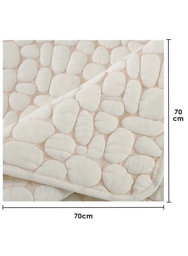 Backrest Covers, Armrest Backrest Cover, Pebble Pattern Washed Cushion Covers Non-Slip Sofa Slipcover for Dogs Cats Pet Replacement Furniture Protector,Cream,70*70 cm(Only 1 Piece)  - Image 2