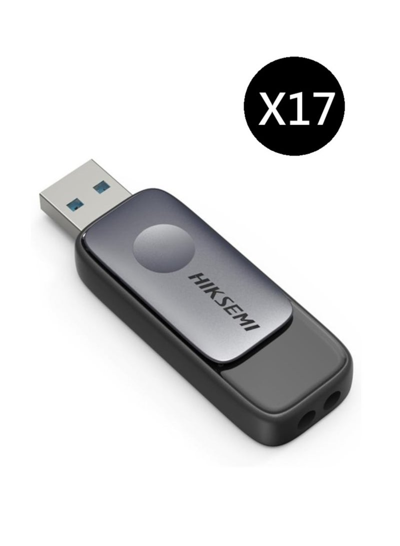 HIKSEMI Bundle Of 17 16GB USB 3.2 Flash Drive, Black (HS-USB-M210S 16G U3)