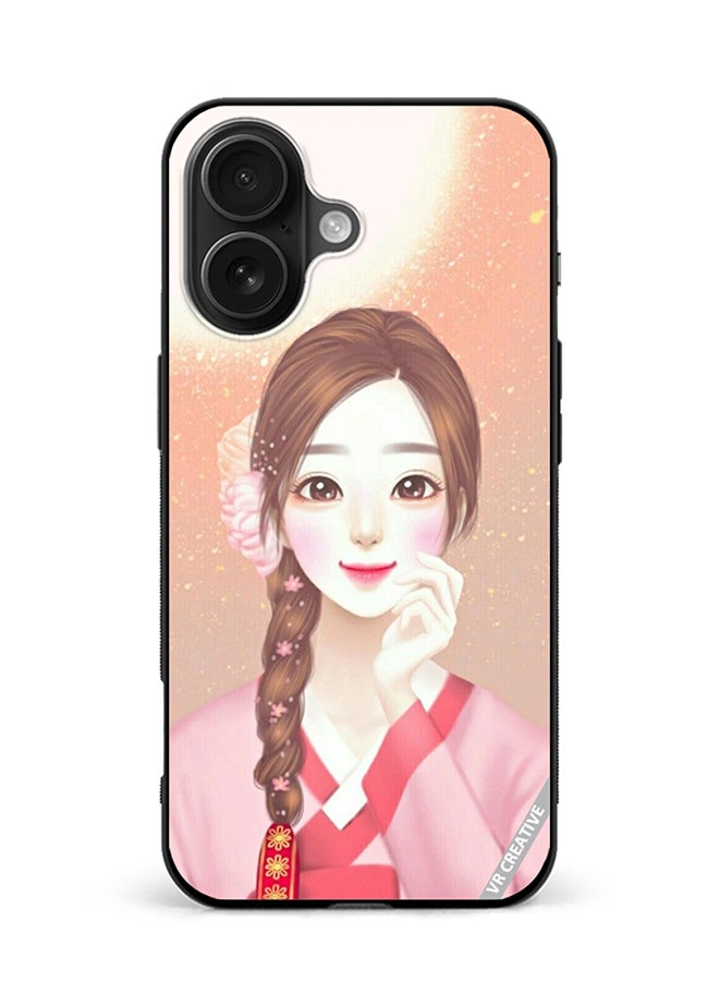 VR CREATIVE Protective Case Cover For Apple iPhone 16 Plus Chinese Traditional Girl Design Multicolour