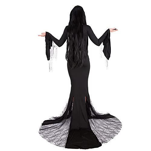 Cosplay.fm Women's Vintage Gothic Long Dress Witch Style Black Dress Halloween Cosplay Costume Dress (S, Black) - Image 5