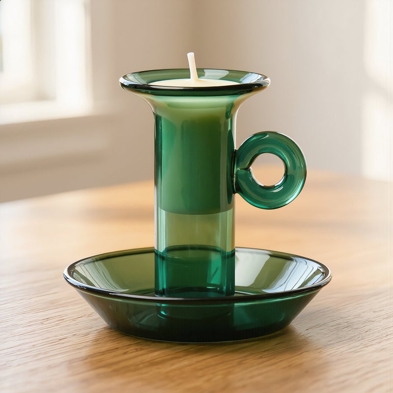 Upgraded Glass Taper Candle Holder Non Slip Base No Wax Leak for Home Use - Image 3