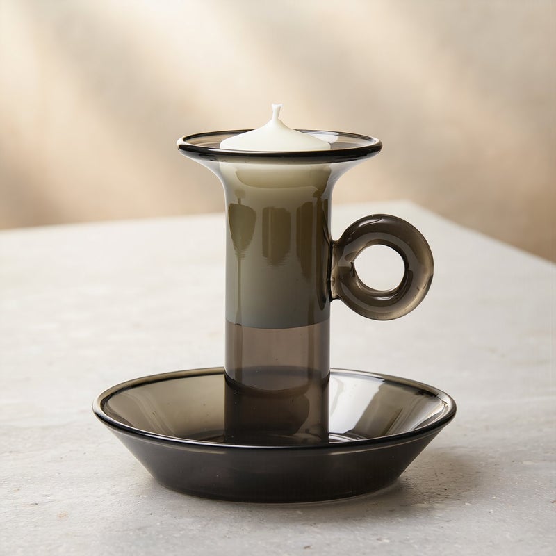 Upgraded Glass Taper Candle Holder Non Slip Base No Wax Leak for Home Use - Image 2