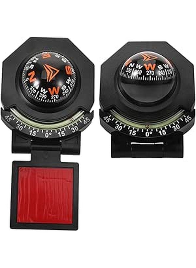 2 Pcs Car Compass with Inclinometer High Accuracy for Dashboard Boat Motorcycle Navigation - Image 1