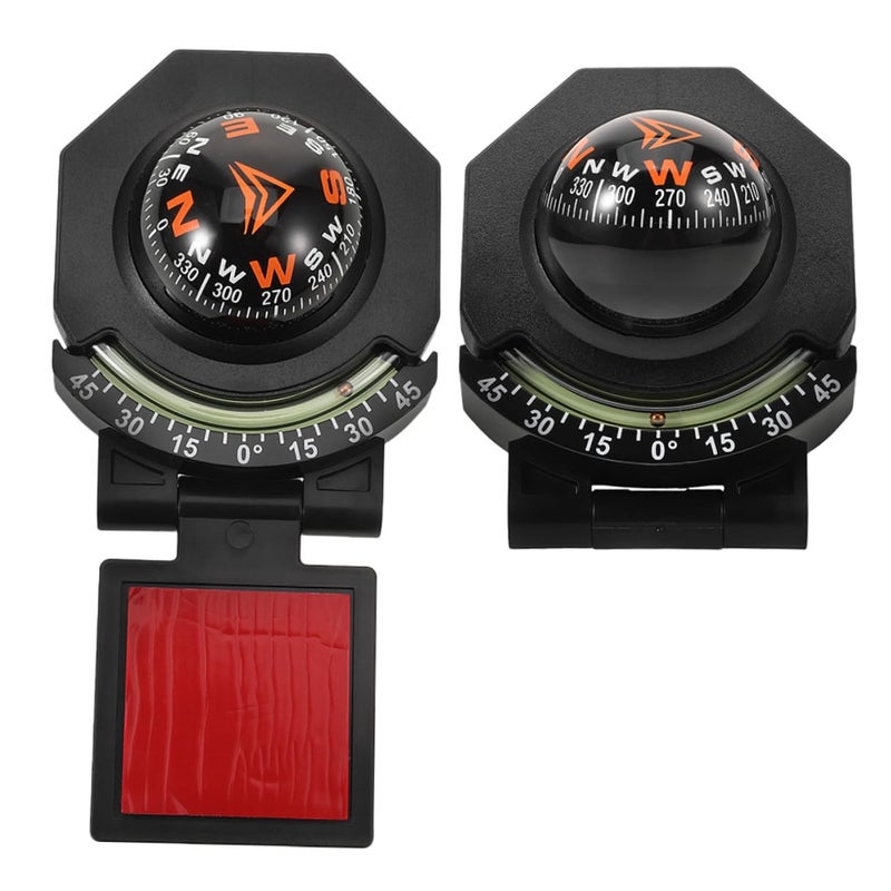 2 Pcs Car Compass with Inclinometer High Accuracy for Dashboard Boat Motorcycle Navigation - Image 2