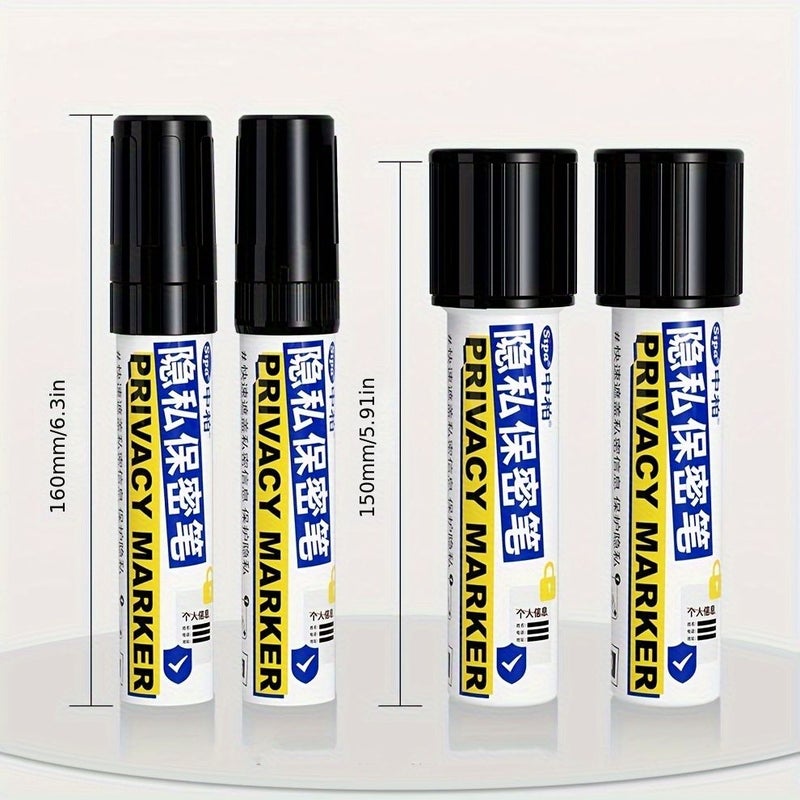 Permanent Marker 6mm Bevel Head Black Flat Tip For Privacy Protection - Image 3