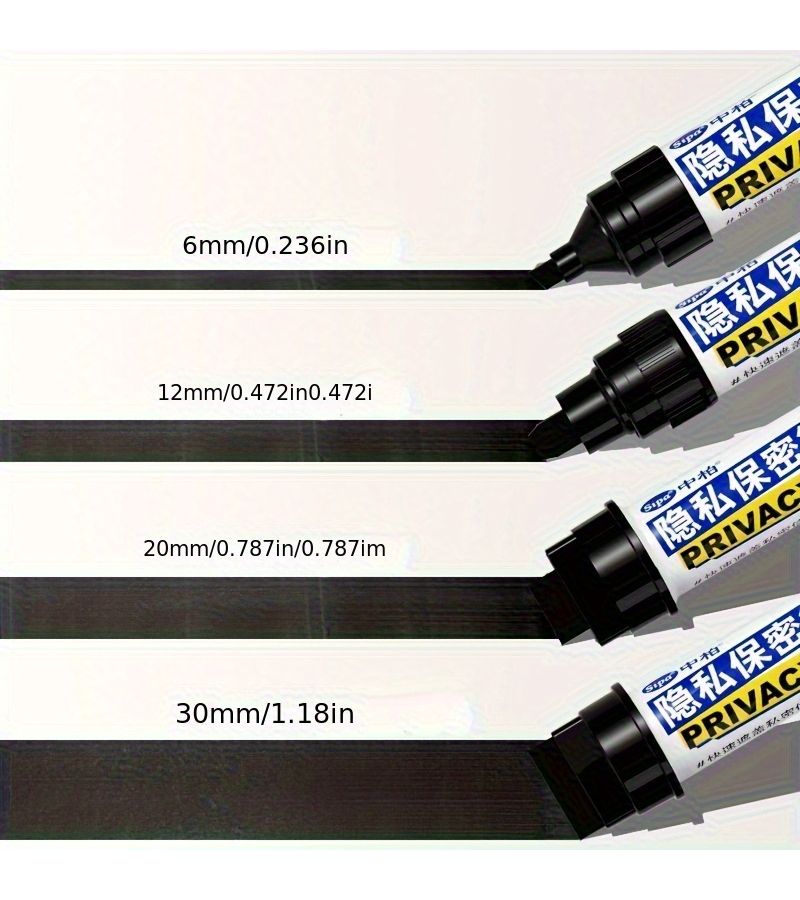 Permanent Marker 6mm Bevel Head Black Flat Tip For Privacy Protection - Image 2