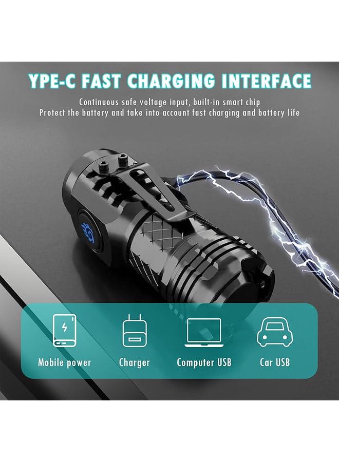 OneNine Rechargeable Three Eyed Monster Mini Flashlight Portable LED Waterproof Powerful Tactical Light for Indoor Outdoor Camping Emergency - Image 5