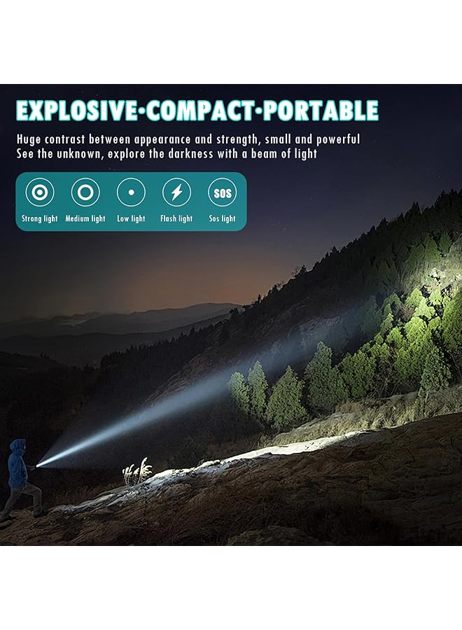 OneNine Rechargeable Three Eyed Monster Mini Flashlight Portable LED Waterproof Powerful Tactical Light for Indoor Outdoor Camping Emergency - Image 2