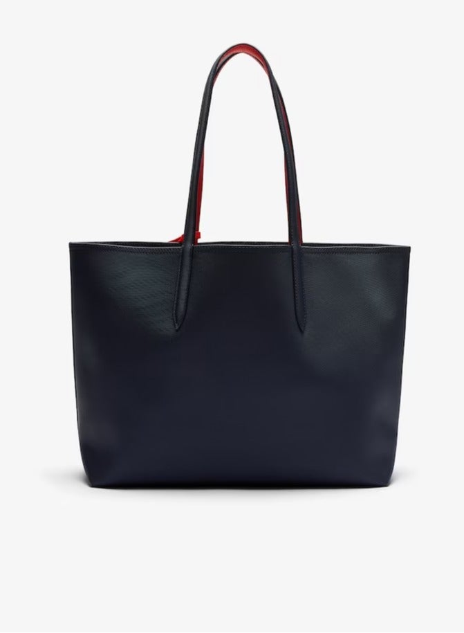 LACOSTE Women's Anna Double sided Two tone Large Capacity Handbag, Fashionable and Versatile, Black/Red - Image 3