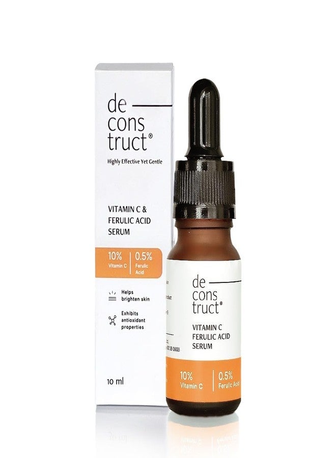 Deconstruct 10% Vitamin C Serum for Oily Skin| Clinically Tested to be Non-Irritating| Beginner-Friendly| Brightens Dull Skin, Evens Tone| No Purging| With 0.5% Ferulic Acid| For Men and Women| 10ml