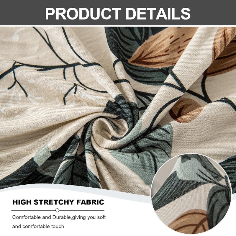 Eco-Ancheng Wingback Chair Slipcover 2 Piece Slipcovers for Wingback Chairs Jacquard Wingback Chair Covers Washable Furniture Protector with Elastic Bottom for Living Room Wingback Chairs - Image 2