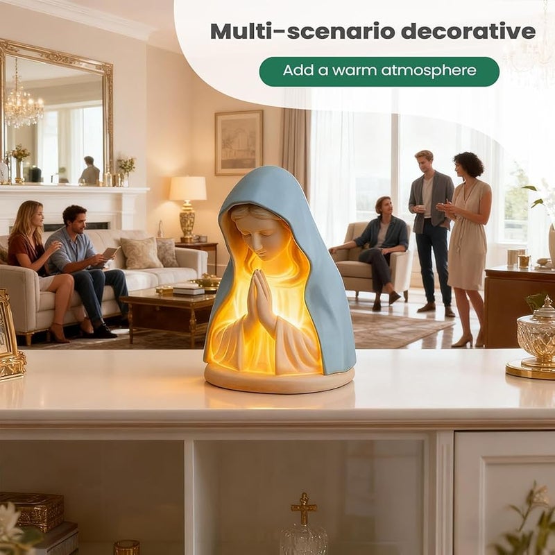 Blessed Mother Mary Night Light Size A Soothing Warm Glow For Bedroom Nursery  Decor - Image 4