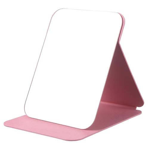 VELINEX Portable Folding Makeup Mirror (Pink) – Adjustable Angle Compact Vanity Mirror | Travel-Friendly Single-Sided Desktop Mirror for Bathroom, Dressing Table & Makeup Use - Image 1