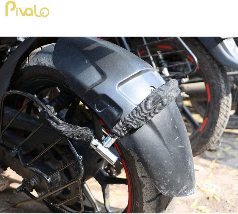 Pivalo قفل أمان من الفولاذ المقاوم للصدأ متعدد الاستخدامات Pivalo PCQ8172 مع 2 مفتاح للدراجة، الخوذة، الأمتعة، والدراجة النارية (أسود، 80 سم) - Image 5