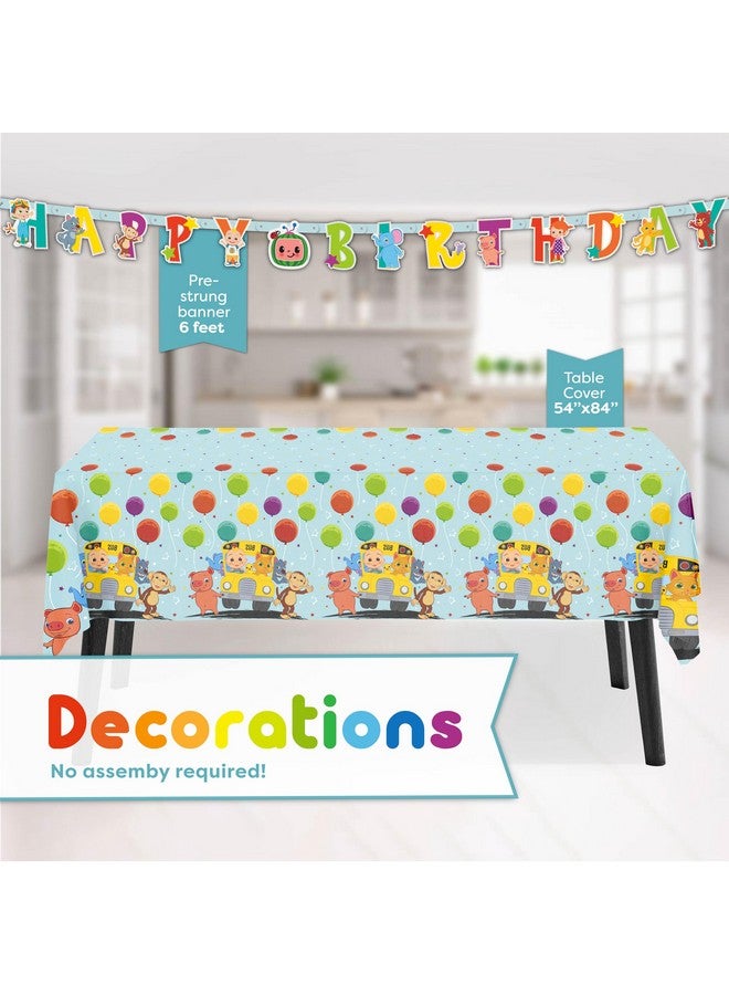 Unique Cocomelon Party Supplies Set | Cocomelon Birthday Party Supplies and Decorations | Serves 16 Guests | With Banner, Table Cover, Plates, Napkins, Cups and Sticker  - Image 4