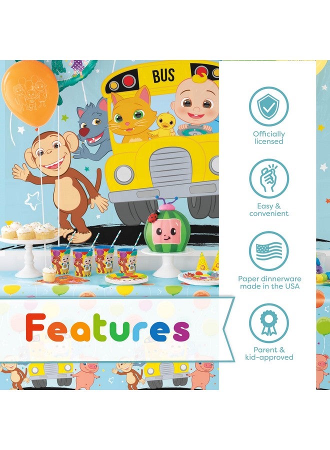 Unique Cocomelon Party Supplies Set | Cocomelon Birthday Party Supplies and Decorations | Serves 16 Guests | With Banner, Table Cover, Plates, Napkins, Cups and Sticker  - Image 3
