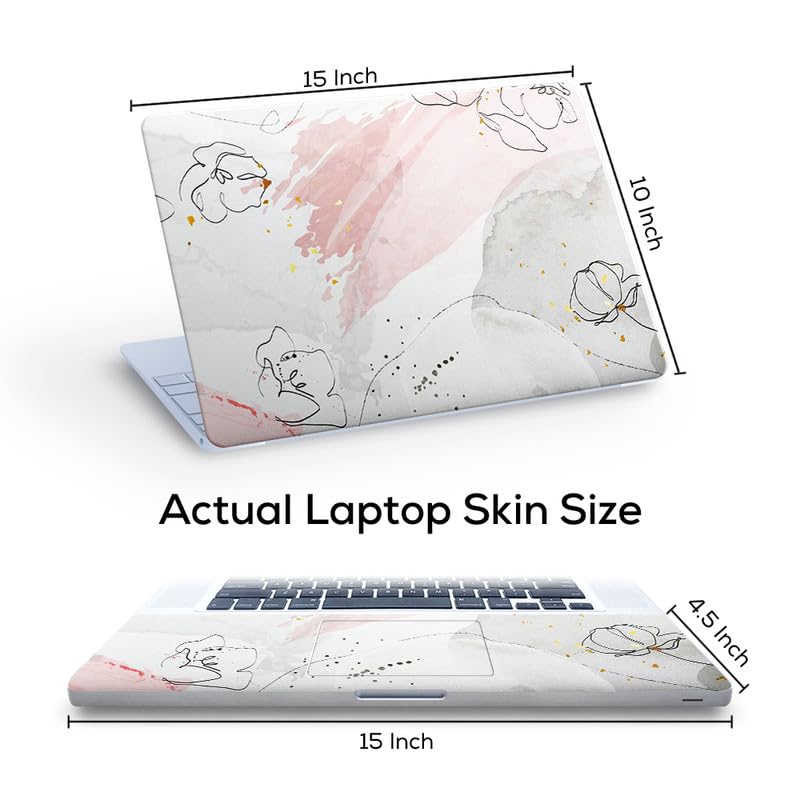 Inkykart Floral D39 Top+Wrist Pad Vinyl Laptop Skin/Sticker/Cover for 15 to 15.6 Inches Laptops Laminated-Removable-HD Quality Compatible for Hp-Dell-Sony-Lenovo-Asus etc.(15x10 Inches) - Image 3