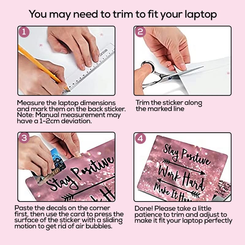 Inkykart Floral D39 Top+Wrist Pad Vinyl Laptop Skin/Sticker/Cover for 15 to 15.6 Inches Laptops Laminated-Removable-HD Quality Compatible for Hp-Dell-Sony-Lenovo-Asus etc.(15x10 Inches) - Image 5