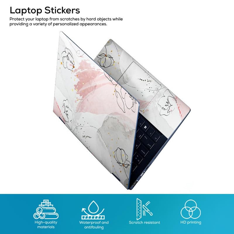 Inkykart Floral D39 Top+Wrist Pad Vinyl Laptop Skin/Sticker/Cover for 15 to 15.6 Inches Laptops Laminated-Removable-HD Quality Compatible for Hp-Dell-Sony-Lenovo-Asus etc.(15x10 Inches) - Image 2