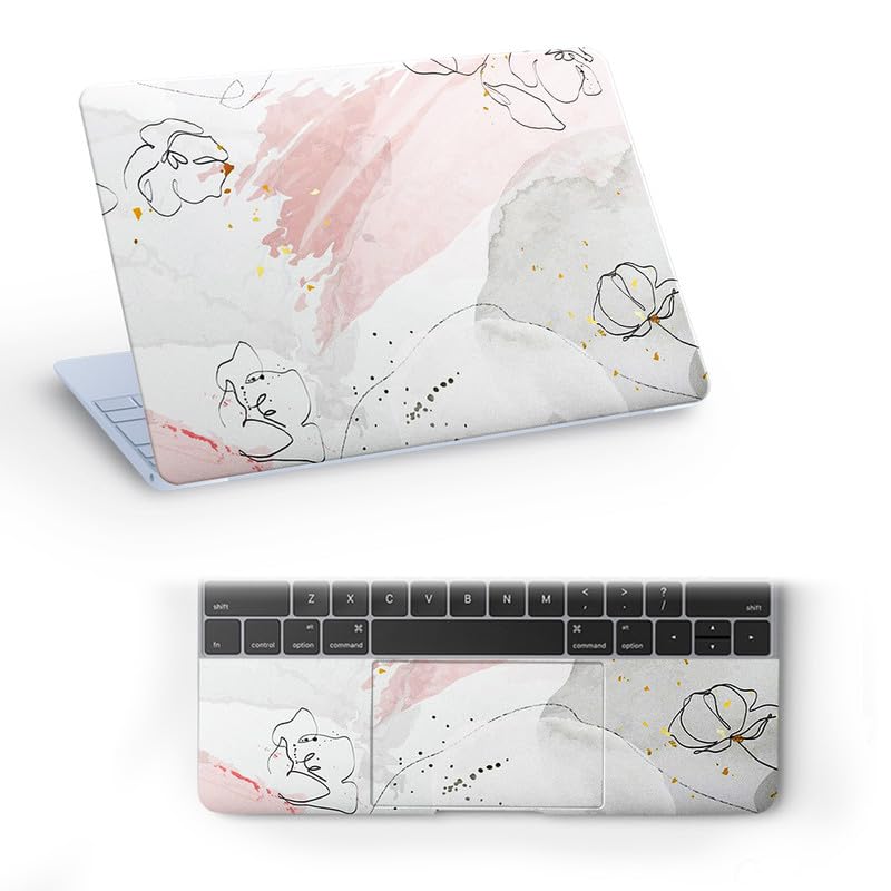 Inkykart Floral D39 Top+Wrist Pad Vinyl Laptop Skin/Sticker/Cover for 15 to 15.6 Inches Laptops Laminated-Removable-HD Quality Compatible for Hp-Dell-Sony-Lenovo-Asus etc.(15x10 Inches) - Image 1