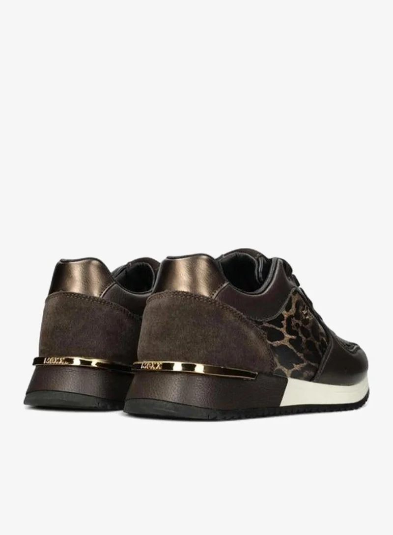 Mexx BROWN Animal Print Panelled Lace-Up Sneakers for Women | Best Price UAE