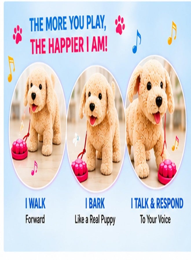 Zelvo Talking & Walking Dog Toy for Kids 3+ Years | Interactive Plush Puppy with Music, Touch Sensor, Barking Sounds & Walking Action | Soft Educational Toy Gift for Boys & Girls - Image 3