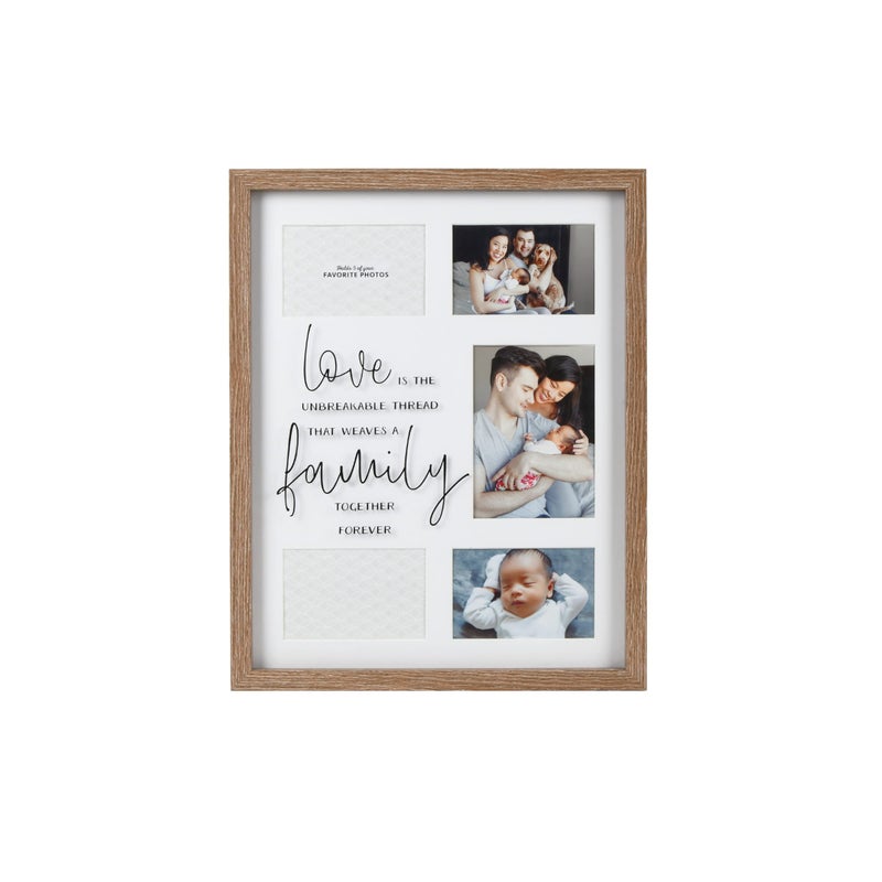 Prinz 5Opening 16X20 Family Together Forever Wall Collage Picture Frame Holds Four 4x6 One 5x7 Photos NaturalWhiteBrown